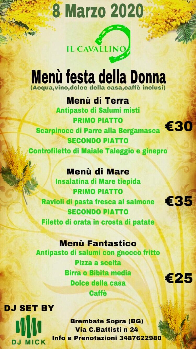 Menù festa della Donna